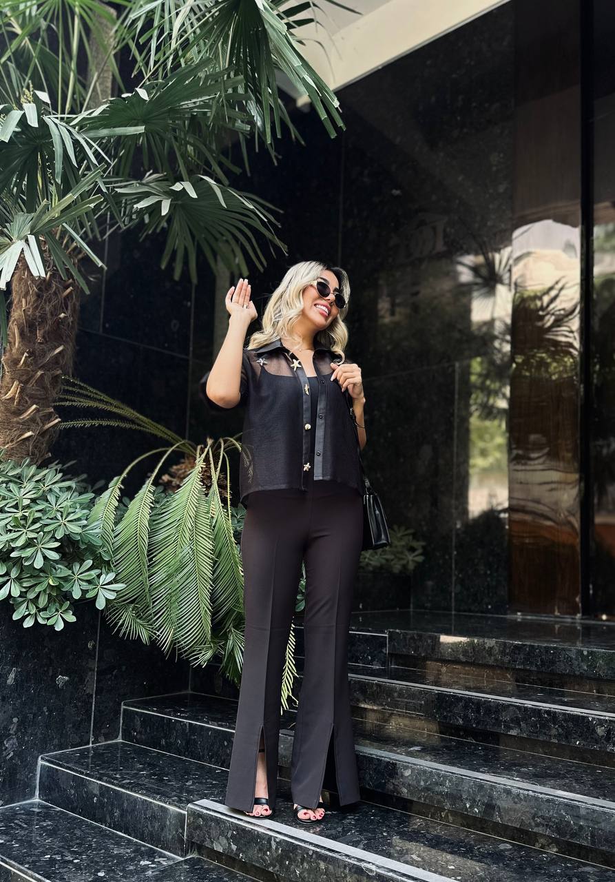 شومیز زنانه پارچه مشبک _Openwork Fabric